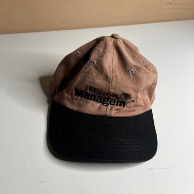 Vintage Microsoft Management Hat Brown Black Two Tone Adjustable Strapback Cap