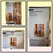 Kerzenleuchter hängend 5 armig Kombi für Stabkerzen u. Teelichter Metall neu