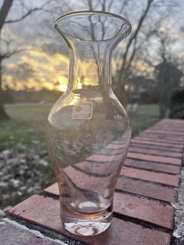 Vintage Blenko Art Glass Vase 8418L | Rare Apricot Limited Color 1984 | Label