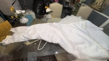 Mary's White Strapless Sleeveless Ball Gown Princess Lace Beaded Train