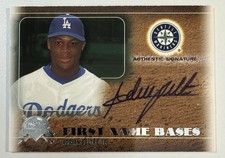 2005 Fleer National Pastime Adrian Beltre First Name Bases Auto Silver #/19