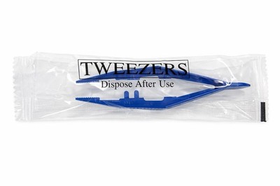 100 Pack Plastic Tweezers Individually Wrapped Medical Science Arts & Crafts