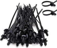 40 PCS 8.3" Nylon Push Mount Zip Ties for Automotive Wire Management