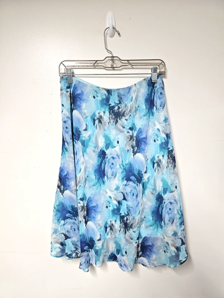 Vintage Covington Womens Fairy Grunge Skirt Size MP Blue Floral Sheer Y2K Fair - Image 3 of 4