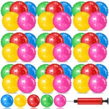 150 Pcs Spiky Bounce Balls with Pump - Sensory Stress Relief Toys for Kids, 5 Co