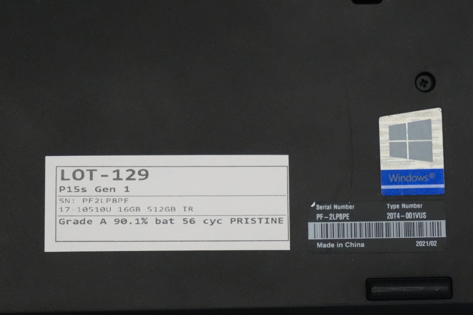 Lenovo ThinkPad P15s Gen 1, 15.6-Inch Laptop, with Intel Core i7-10510U 10th Gen., 512 GB SSD (Solid State Drive), Windows 11 Pro