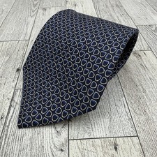Lauren Ralph Lauren 100 Silk Tie Navy Blue Geometric Design 54  L Short USA