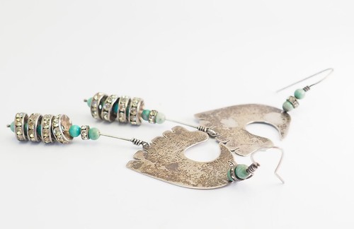 Unique Vintage Long Hawk Crow Oiseau Argent Sterling Boucles D'Oreilles Par - Photo 2 sur 3