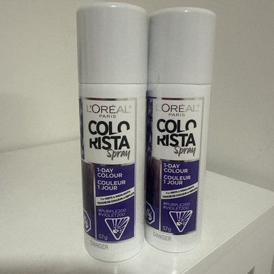 L'Oreal Paris Colorista 1-Day Hair Color Spray- Purple200 X 2 (New)