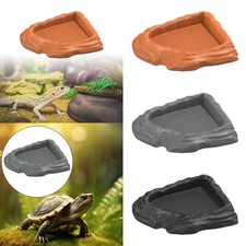 Turtle Water Dish Reptile Bathing Dish Pool for Frogs Snake Bearded Dragons