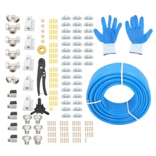 LABLT 3/4 Inch×200 FT Blue HDPE Pipe,Compressed Air Piping System,Aluminum Wall