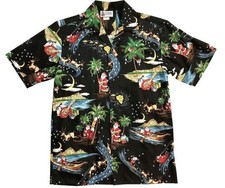 Merry Christmas Santa Claus Black Hawaiian Shirts