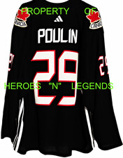 S to 2XL  MARIE PHILIP POULIN TEAM CANADA ADIDAS LICENSED PRACTICE HOCKEY JERSEY