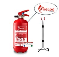 Fireloq® 2Kg Pulver LöScher 13A | 89B | C PrüFnachweis, Wandhalter, Manometer