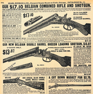 1969 Belgian Rifle Shotgun 1901 Repro Advertisement Sears Firearms DWU16F