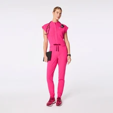 NWT FIGS Rafaela Cargo ScrubJumpsuit™-Shocking Pink