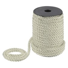 22 Yards Soft Twisted Rope Trim, 8mm Beige Polyester Cord for DIY Craft