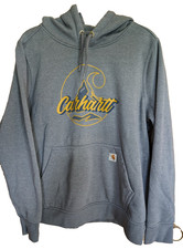 Carhartt Women  s Blue Gray Hoodie Size XL Athleisure Workwear Loungewear