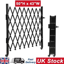 Single Folding Security Gate Folding Door Gate 50"H x 43"W Scissor Gate w/ Wheel