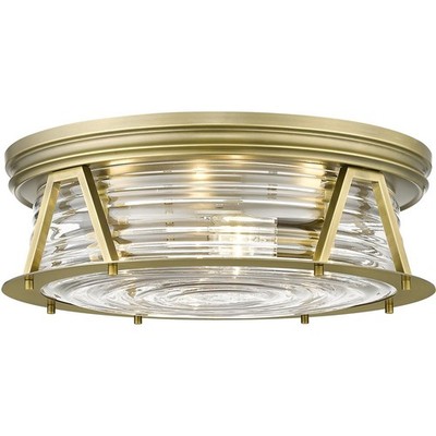 Z-Lite 491F4-RB Cape Harbor Flush Mount Rubbed Brass