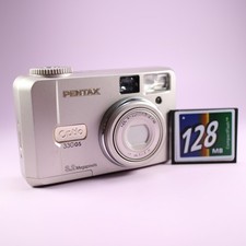 Pentax Digital Camera Optio 330GS 3.2MP Silver Flip Screen Tested
