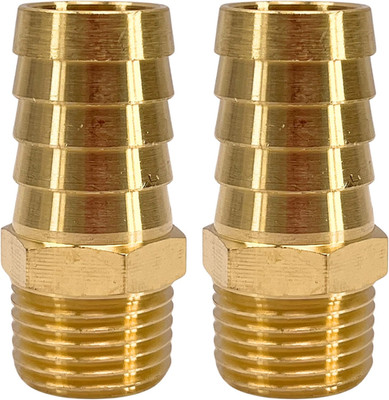 2Pcs Brass Hose Fitting 3/4'' Barb X 1/2'' NPT Male Adapter by