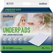 Unifree Disposable Underpads XL30x36 - Super Absorbent Blue 50Count FAST SHIP