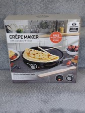 Daewoo Electric Crepe Maker Non Stick Pancake Hot Plate 1000W T Stick & Folder