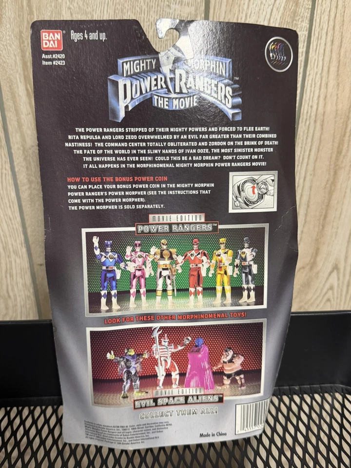 ЛОТ ИЗ 3 Power Rangers 4» фигурка 1995 Mighty Morphin питания рейнджеров новый в коробке - Изображение 4 из 4