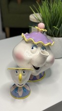 Disney Schmid Beauty and The Beast MRS POTTS CERAMIC TEA POT MUSIC BOX And CHIP