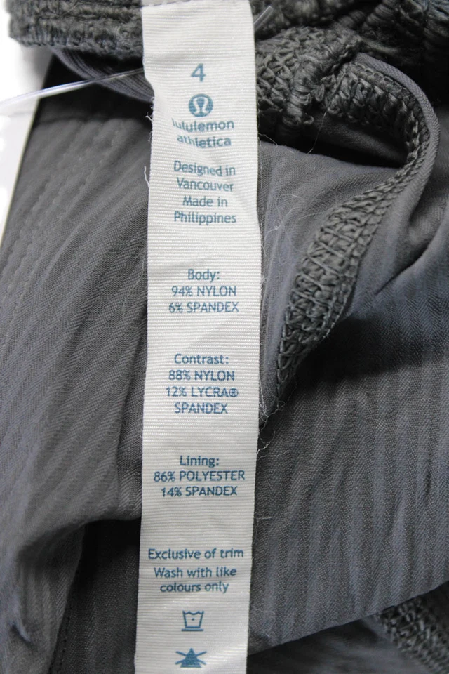 Pantalones sin cordones Lululemon para mujer con estampado de rayas con cordón acanalado gris talla 4 Foto 4 de 4