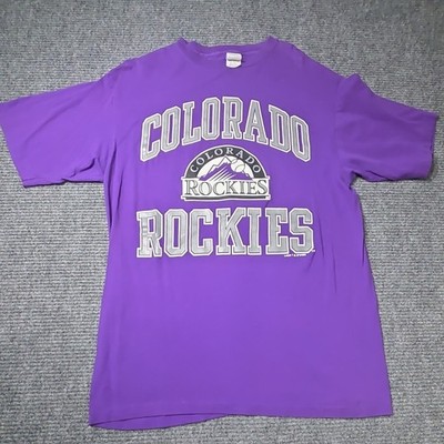 Colorado Rockies Competitor single stich Purple XL Tall MLB Baseball Shirt