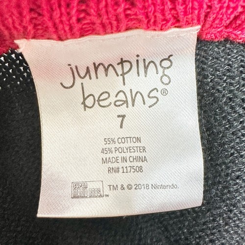 Super Mario Ugly Christmas Sweater Boys Size 7 Black Red Jumping Beans LS Warm - Picture 4 of 5