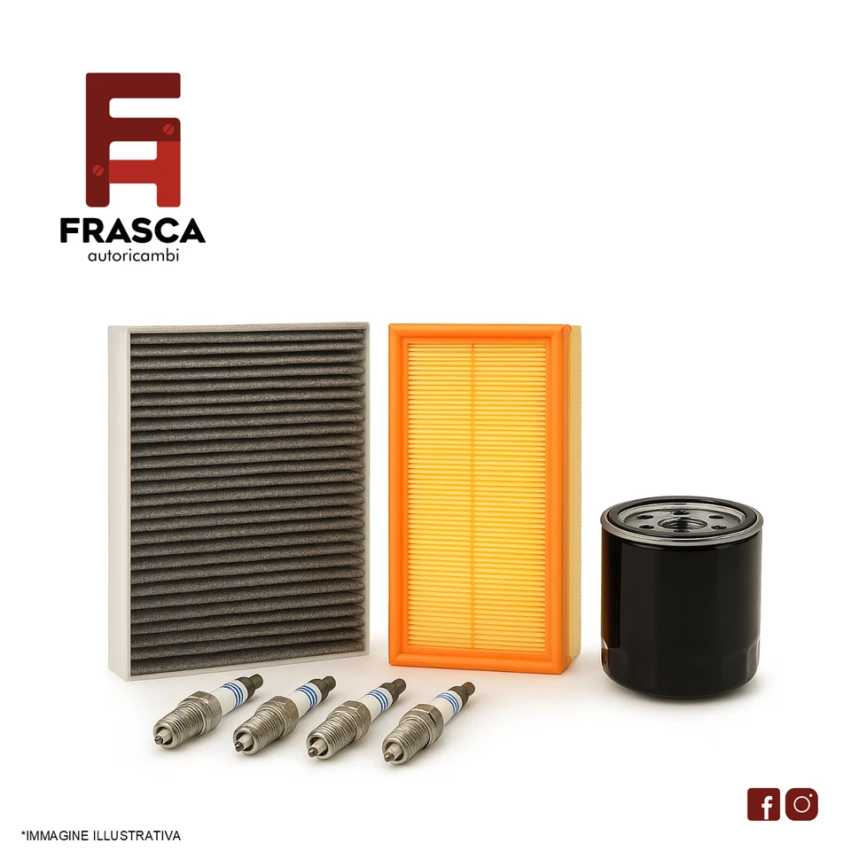 Kit Tagliando + 4 Candele Fiat Panda 169 Lancia Y 1.2 BENZINA 44 51 KW 60 69 CV