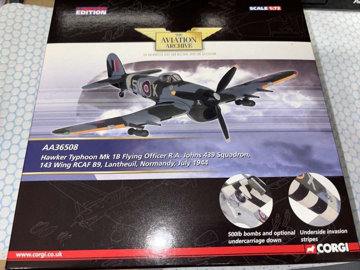 CORGI AA36504 HAWKER Typhoon Mk.IB Royal Air Force EK273 JE-DT Model