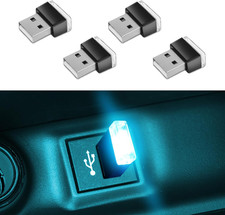 4PCS USB LED Car Interior Atmosphere Lamp, Plug-In USB Interface Decor Lighting