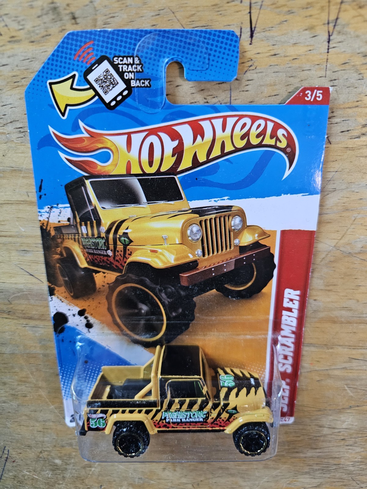 Hot Wheels Jeep SCRAMBLER, Yellow; 2012 Thrill Racers-Prehistoric Series 3/5