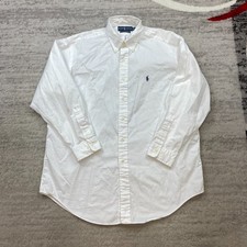 Polo Ralph Lauren Oxford Shirt 16.5 - 32/33 White Pony Dress Formal Prep Men 90s