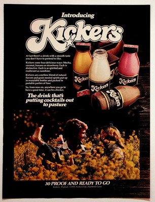 Kickers 1976 Vintage Print Ad Original Magazine Alcohol Drink Advertising