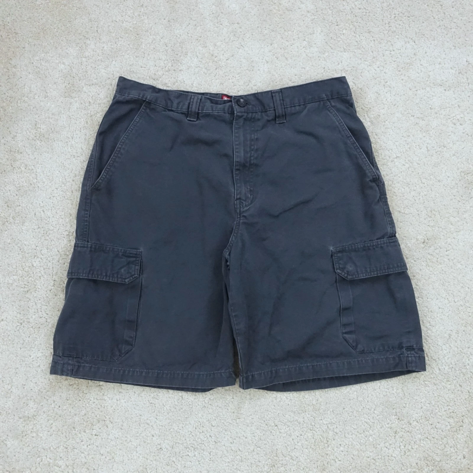 Chaps Shorts Mens 36 Navy Blue Cotton Cargo Pockets Patch Logo Outdoor Utility