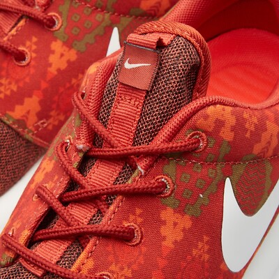 NEW Mens NIKE Roshe Run Print Shoe 655206-612 Cinnabar Orange Sail
