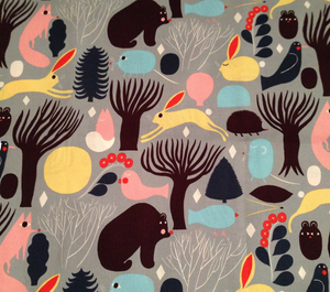 Marimekko Pikku Huhuli Fabric Sold By Half Yard Gray Animal Print Finland Ebay