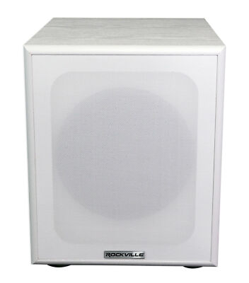 Rockville Rock Shaker 8'' Inch White 400w Powered Home Theater Subwoofer Sub