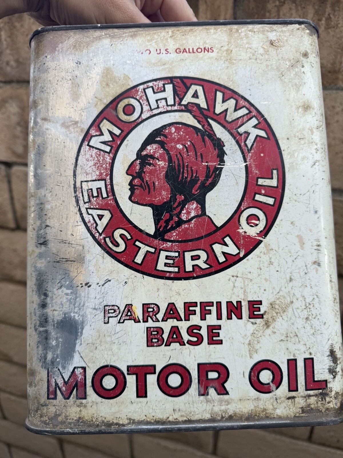 Mohawk Motor Oil Can Rare 2 Gallon Oil Can Rare Indian Graphic Mohawk