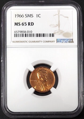 1965 SMS Lincoln Cent certified MS 65 RD by NGC! sku 010