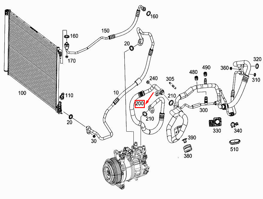 MERCEDES-BENZ GLC X253 A/C Refrigerant Line A2538301400