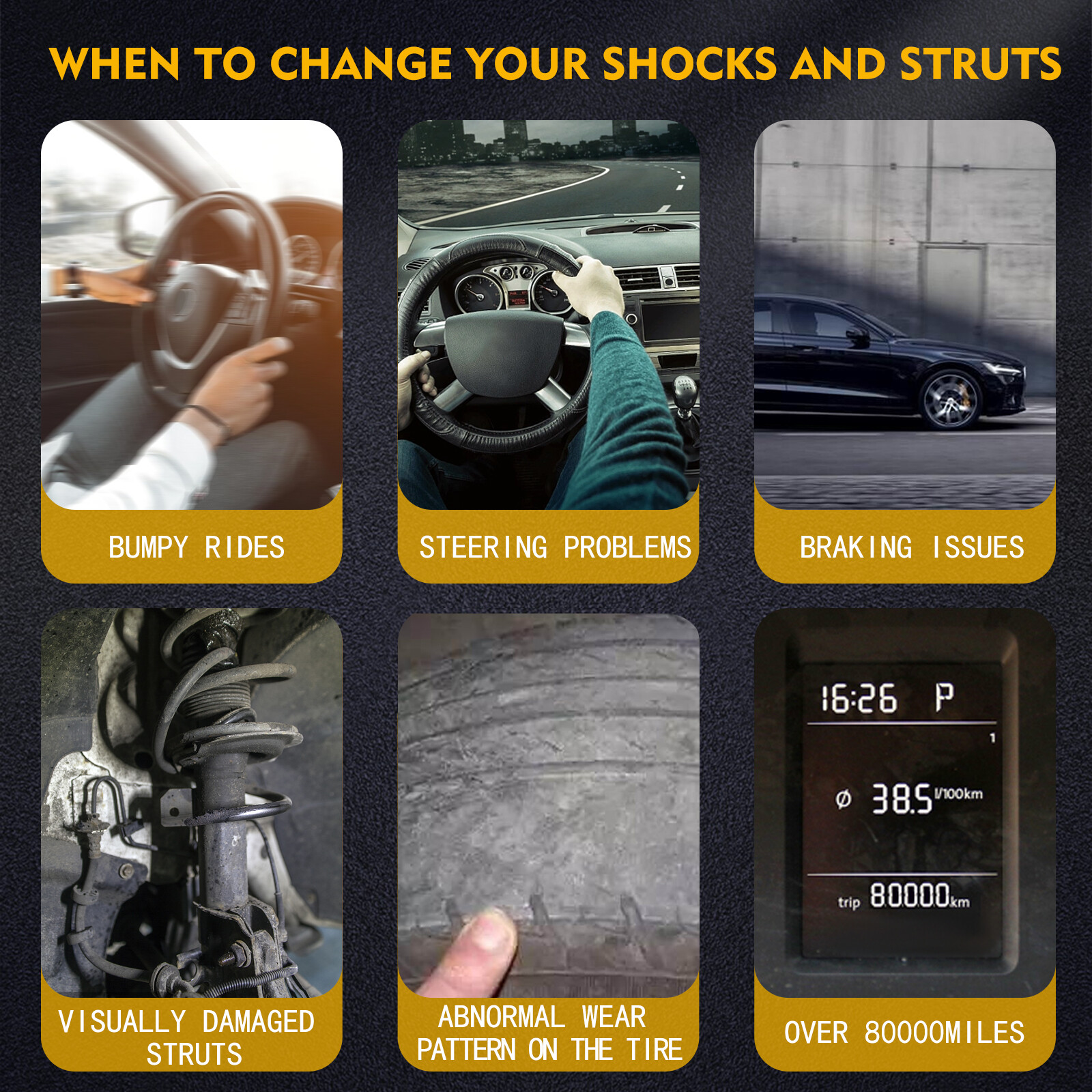 Front & Rear Shocks Struts Complete Set for 1999-2005 Volkswagen Jetta