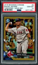 2018 Bowman Chrome #8  Rafael Devers RC  Gold Refractor   PSA 10   Red Sox 46/50