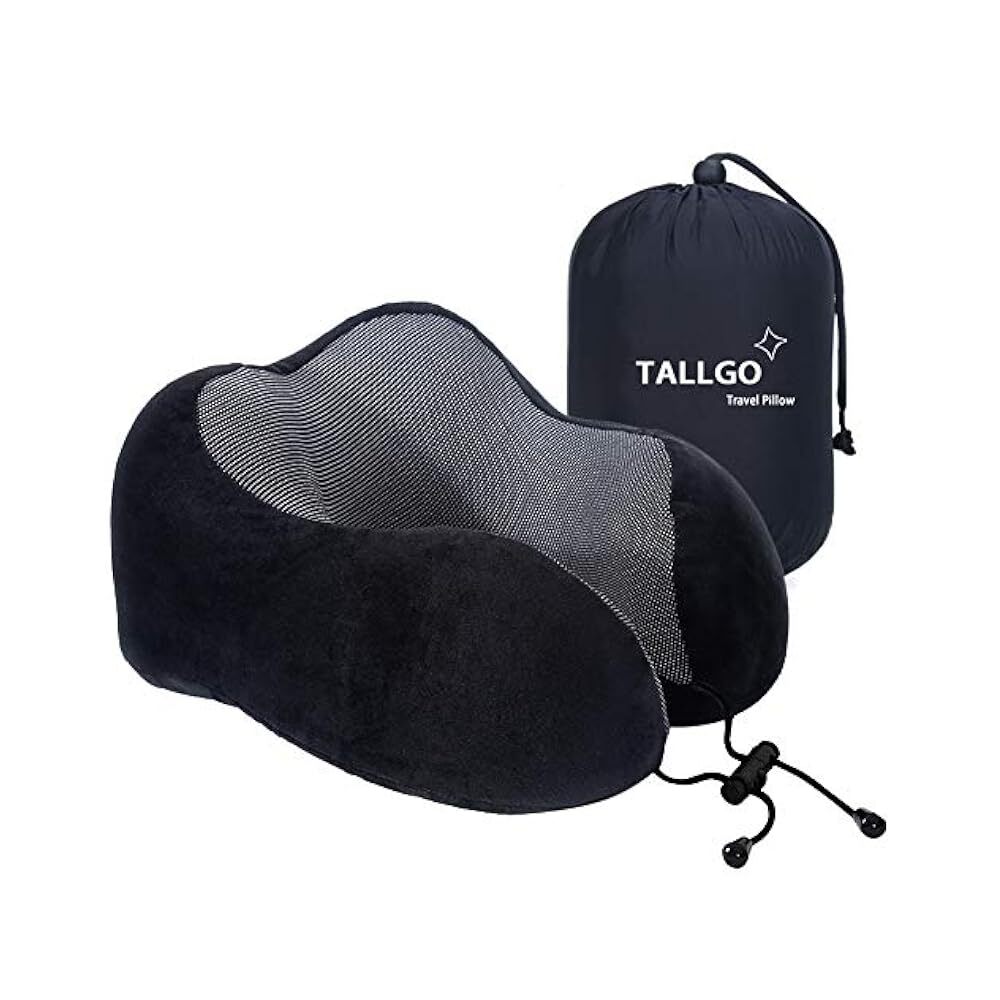 Memory Foam Travel Pillow for Airplane Car and Home Comfort-image