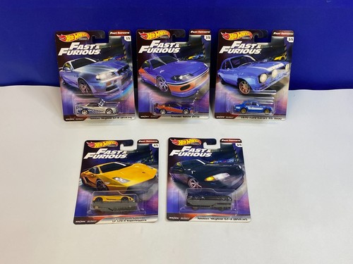 HOT WHEELS 1/64 SCALE PREMIUM FAST & FURIOUS FAST IMPORTS COMPLETE SET OF 5 CARS